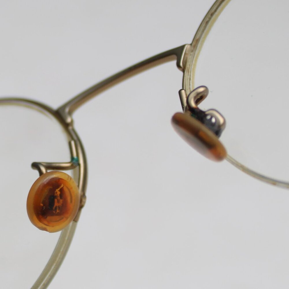 Polo Ralph Lauren Vintage Gold-Tone Metal Tortoise Round Half-Rim Eyeglasses - Picture 7 of 9